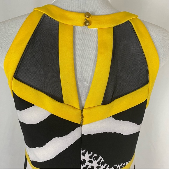 Thalia Sodi Yellow Leopard Animal Print Dress EUC Size M - Picture 5 of 8